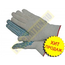  Перчатки "ЛЮКС" с ПВХ - покрытием, перчатки х/б, 5-ти нитка, класс 7,5